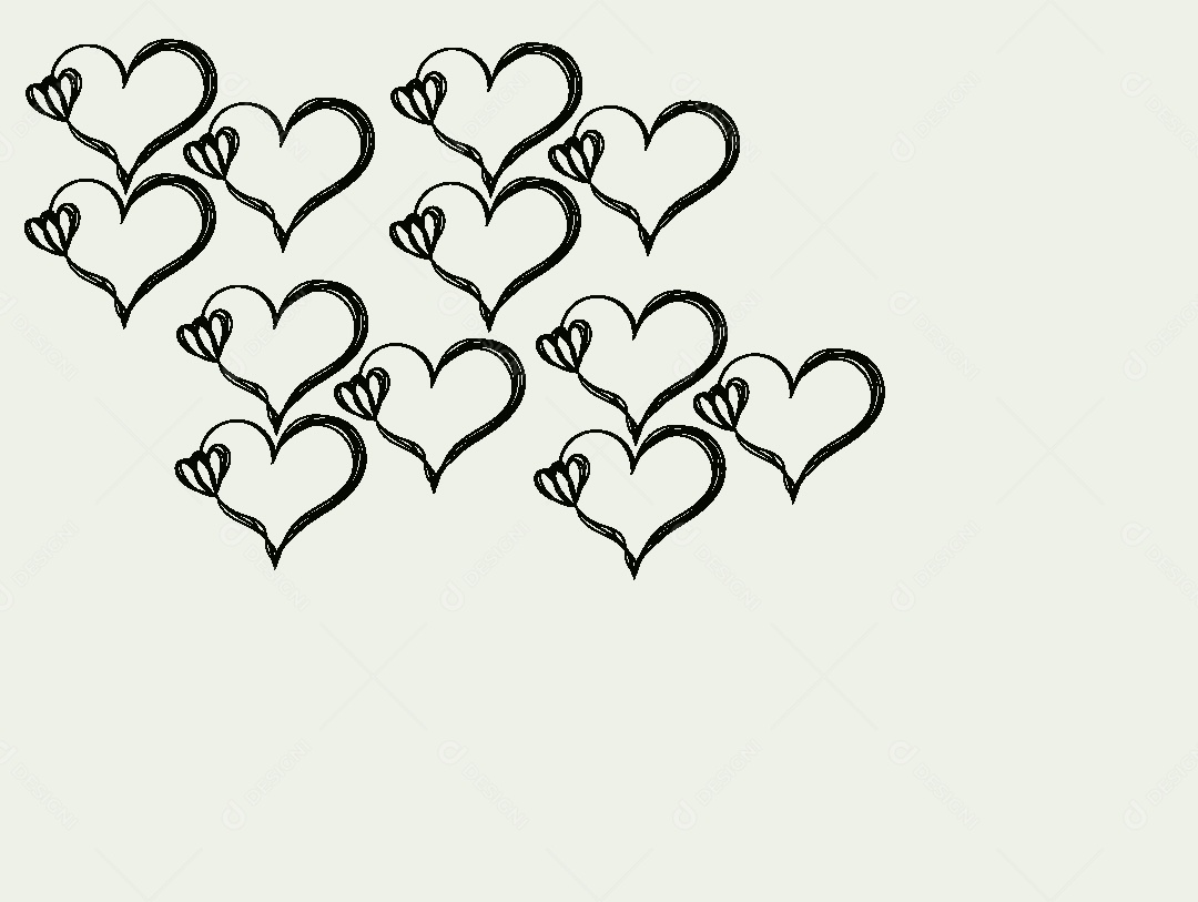 Desenho de Corações Feito a Mão Vetor EPS