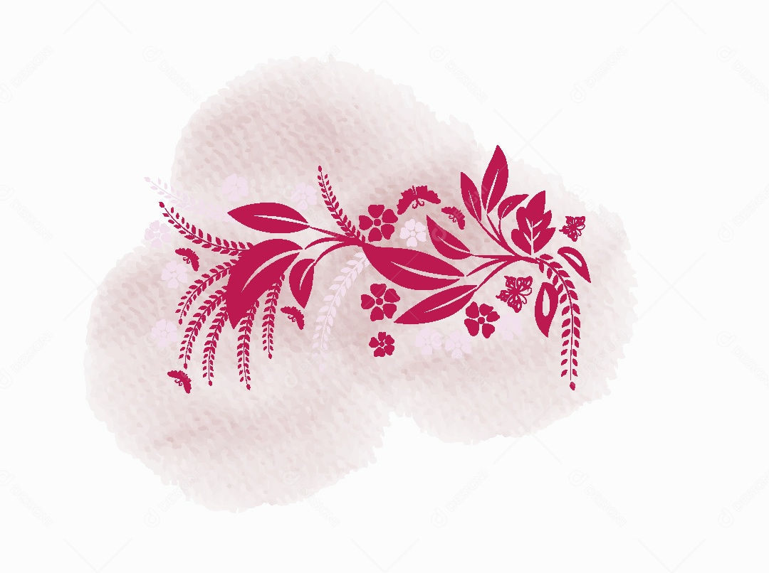 Desenho Floral Feito a Mão Vetor EPS