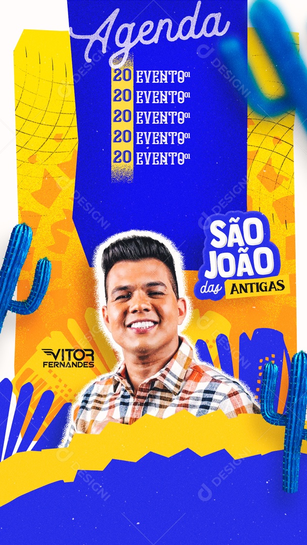 Flyer Story Agenda São João das Antigas Vtor Fernandes Social Media PSD Editável