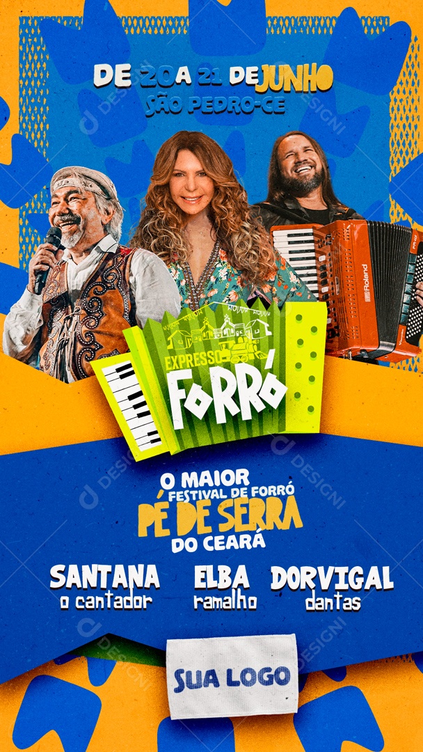 Flyer Story o Maior Festival de Forró Pé de Serra do Ceará Social Media PSD Editável