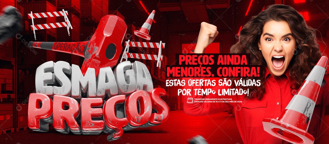 Banner Esmaga Preços Ainda Menores Confira Social Media PSD Editável