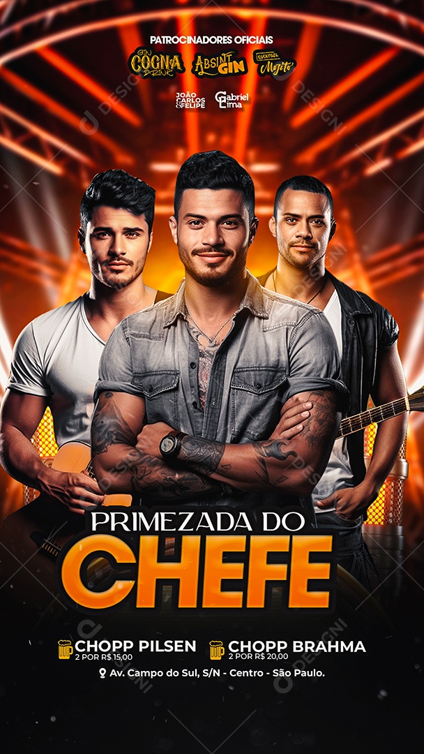 Story Flyer Primezada do Chefe Show Social Media PSD Editável
