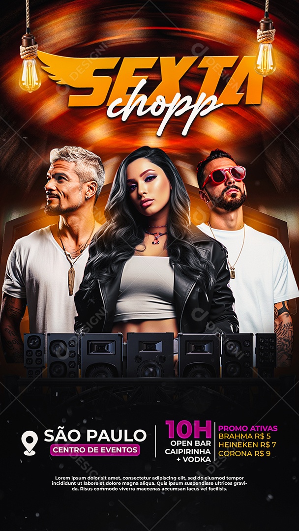 Story Flyer Sexta chopp Show Social Media PSD Editável