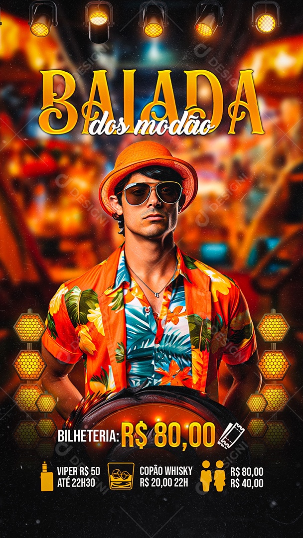 Story Flyer Balada dos Modão Social Media PSD Editável