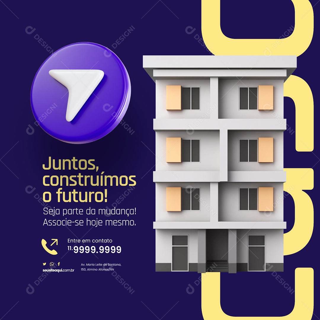 Cooperativa Juntos Construímos o Futuro Social Media PSD Editável