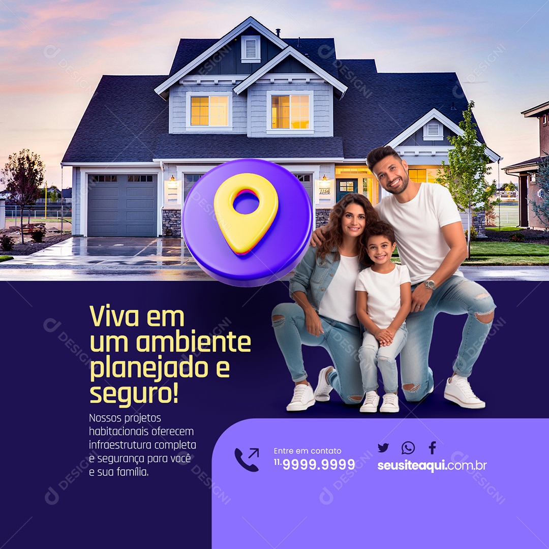 Cooperativa Viva em um Ambiente Planejado e Seguro Social Media PSD Editável