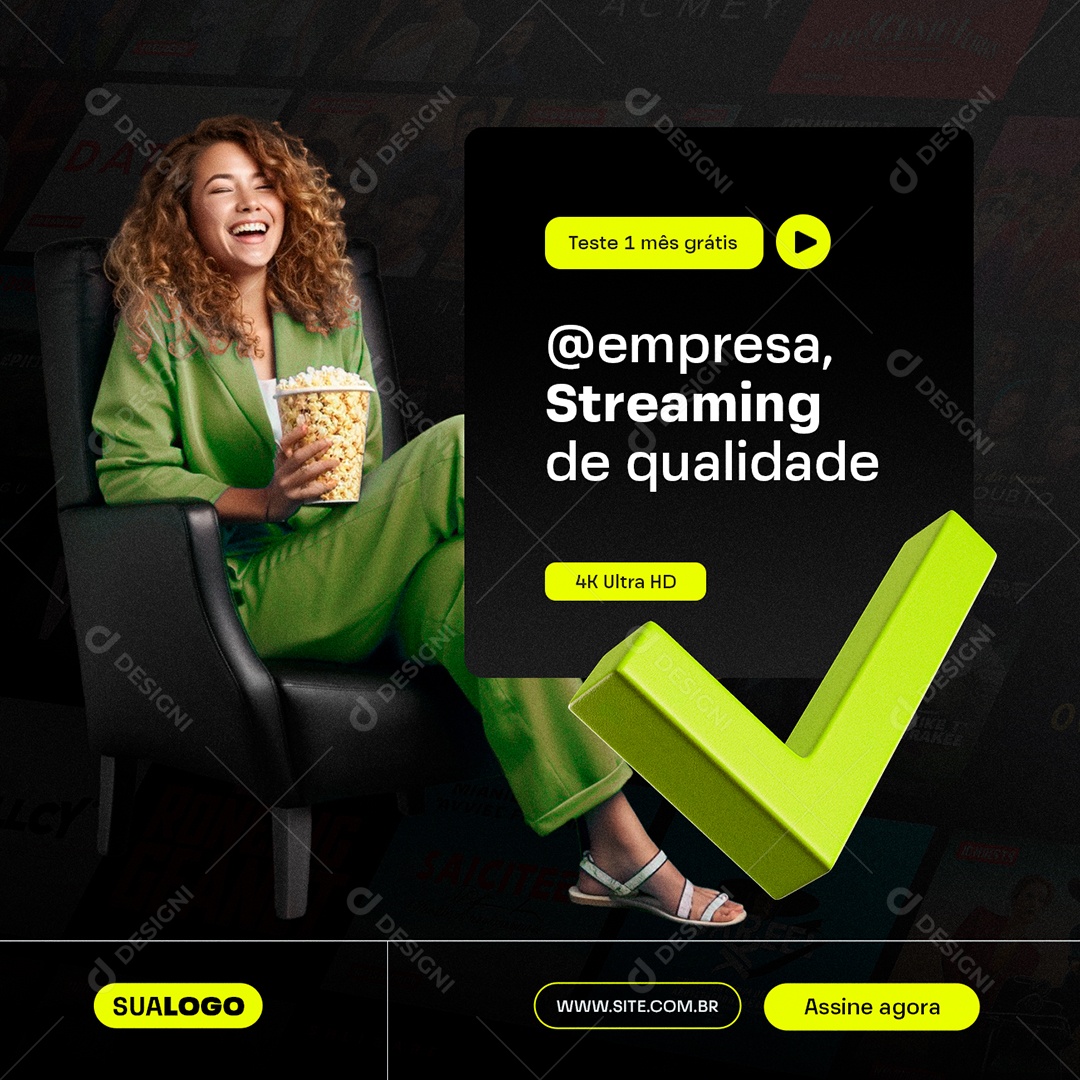 IPTV Streaming de Qualidade Teste um Mês Grátis Social Media PSD Editável