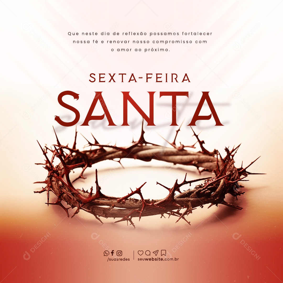 Sexta Feira Santa 29 de Março Amor ao Próximo Social Media PSD Editável