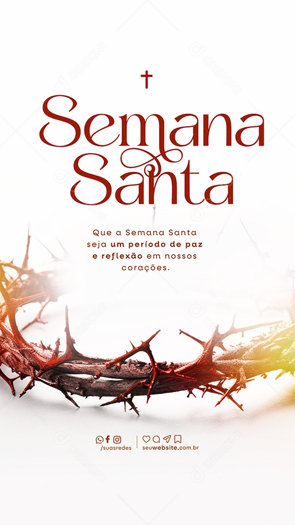 Story Semana Santa Seja um Período de Paz e Reflexão em nossos Corações Social Media PSD Editável