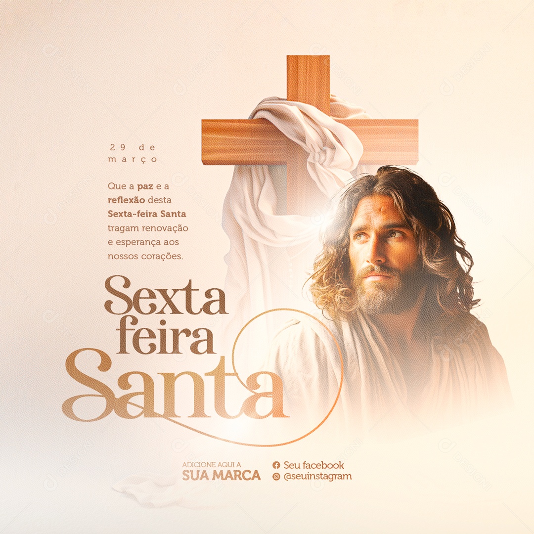 Sexta Feira Santa 29 de Março Social Media PSD Editável