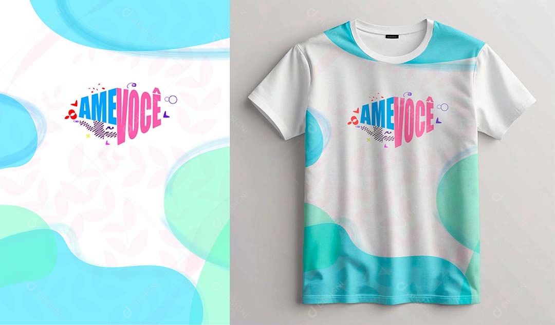 Camisa Amo Mais Você Ilustração AI Editável