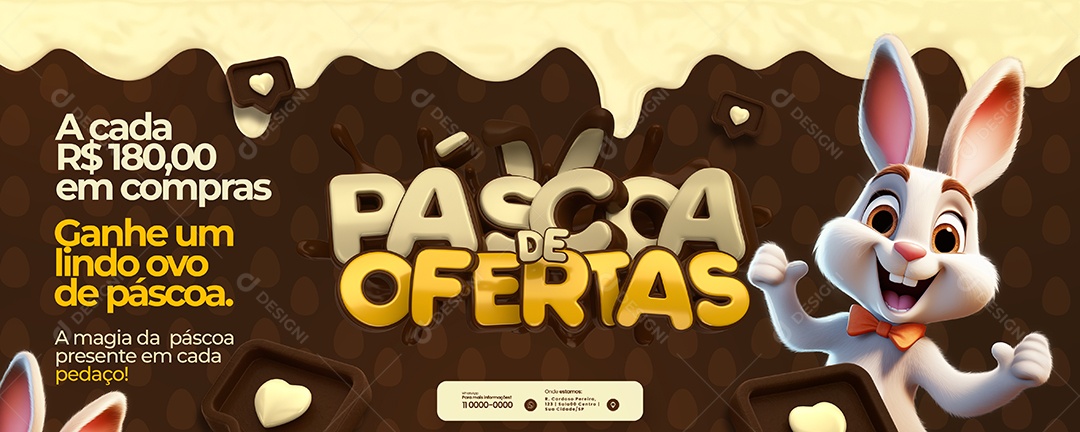 Banner Páscoa de Ofertas Supermercado A Magia da Páscoa Social Media PSD Editável
