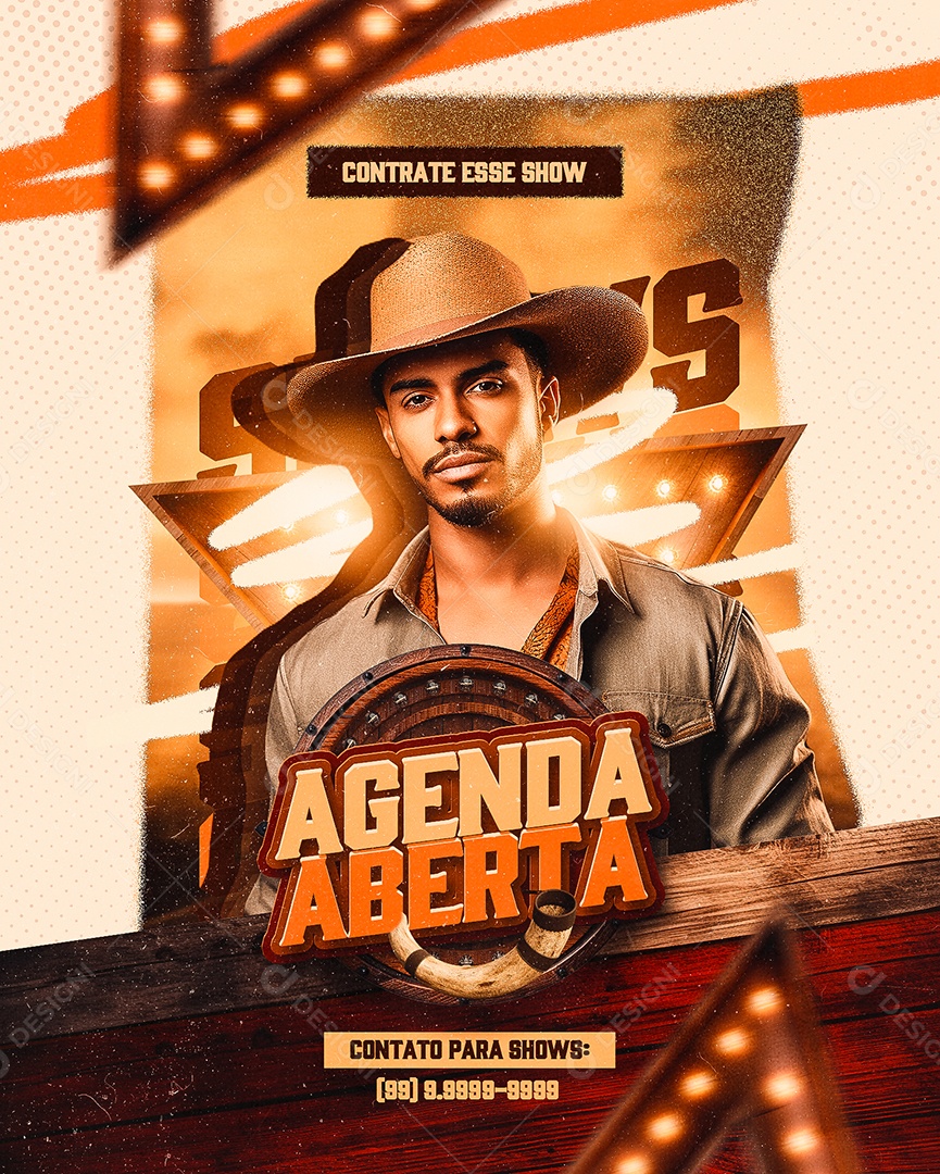 Flyer Contrate esse Show Agenda Aberta Social Media PSD Editável