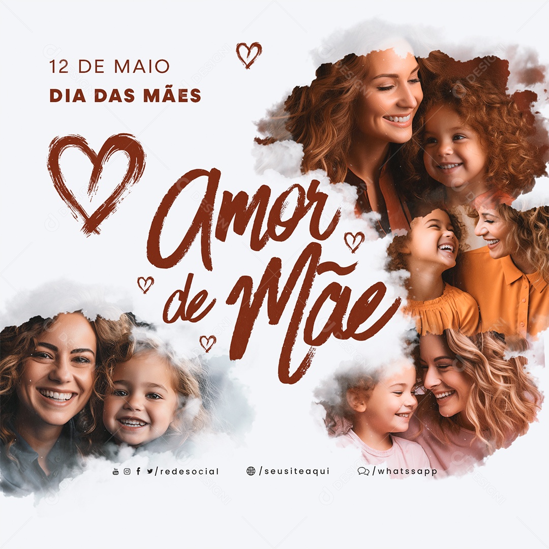 Dia das Mães 12 de Maio Amor de Mãe Social Media PSD Editável