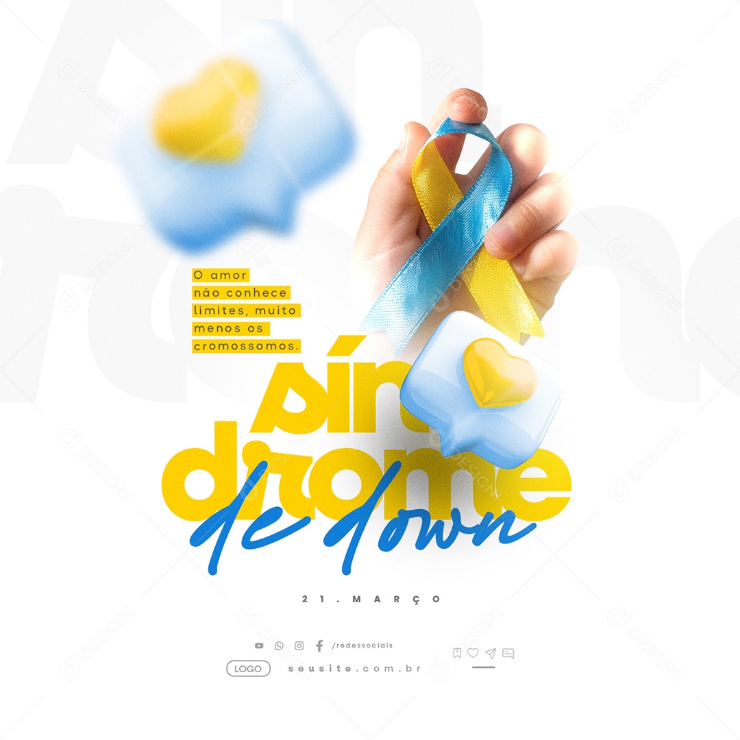 Dia Internacional da Síndrome de Down O Amor não Conhece Limites Social Media PSD Editável