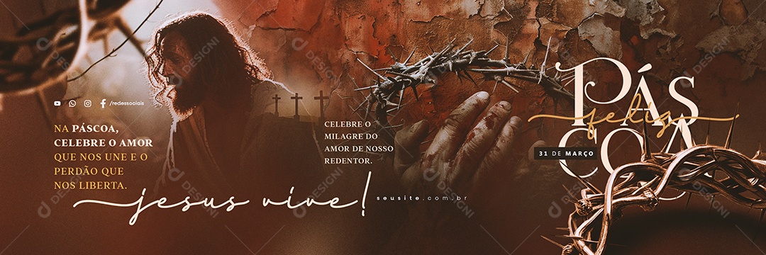 Carrossel Feliz Páscoa 31 De Março Celebre o Milagre do Amor Social Media PSD Editável