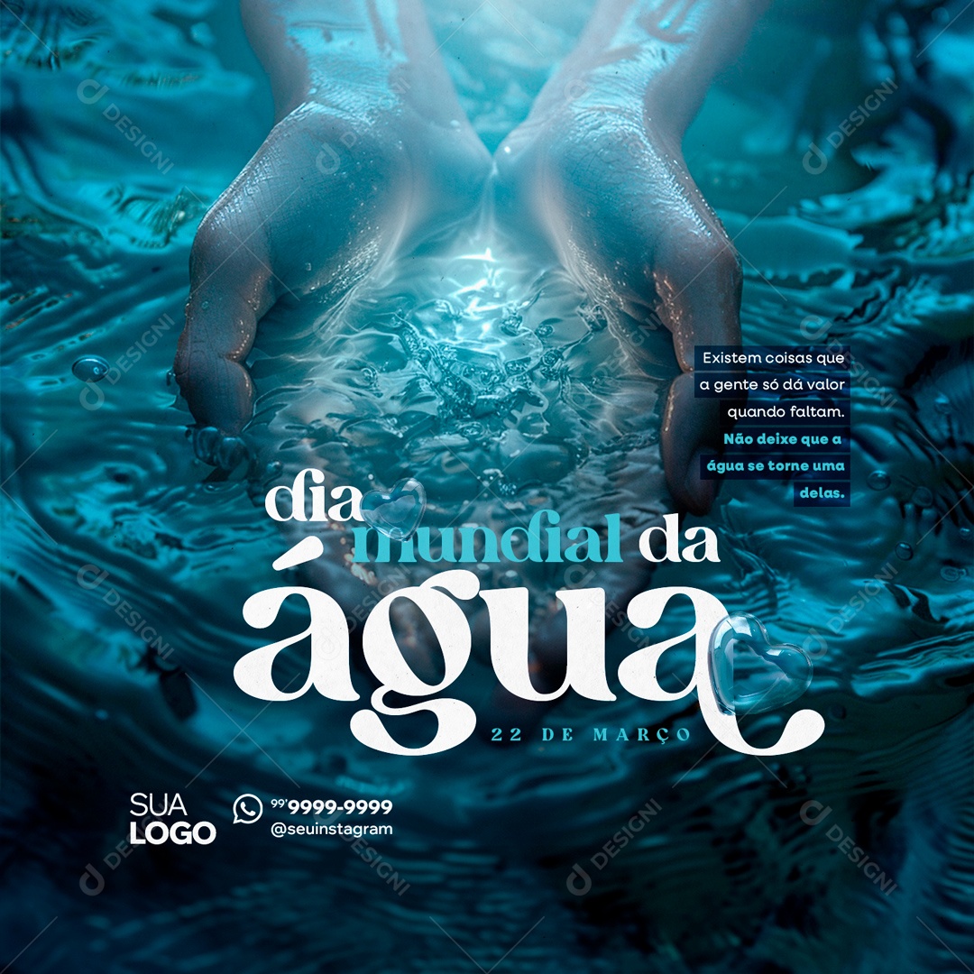 Dia Mundial da Água 22 de Março Social Media PSD Editável