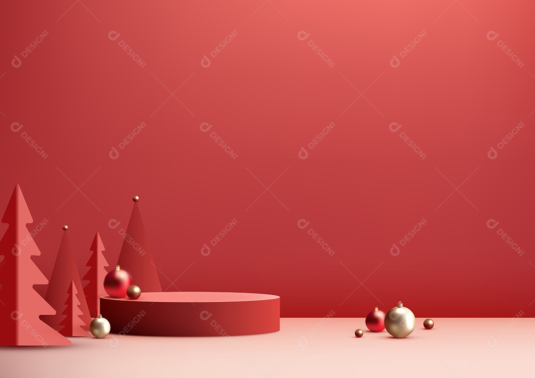 Modelo de Pódio de Natal Vetor EPS Editável