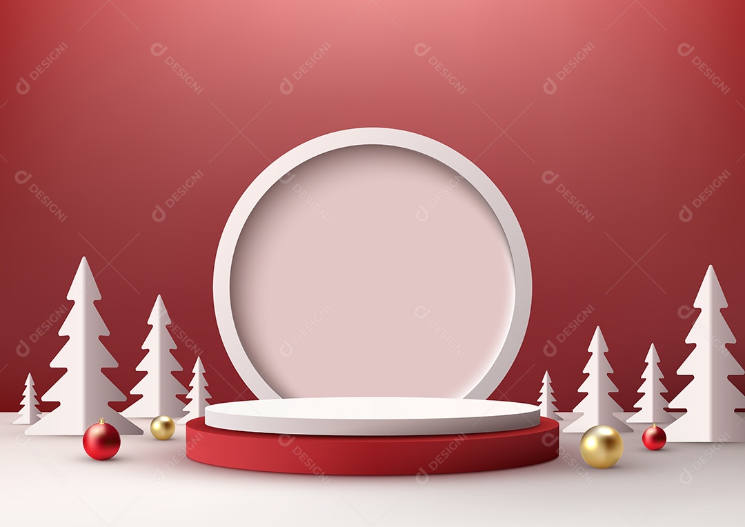 Modelo de Pódio de Natal Vetor EPS Editável