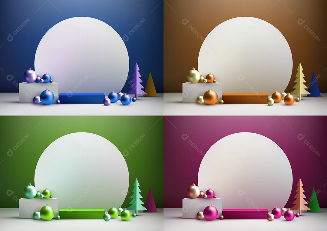 Modelo de Pódio de Natal Vetor EPS Editável