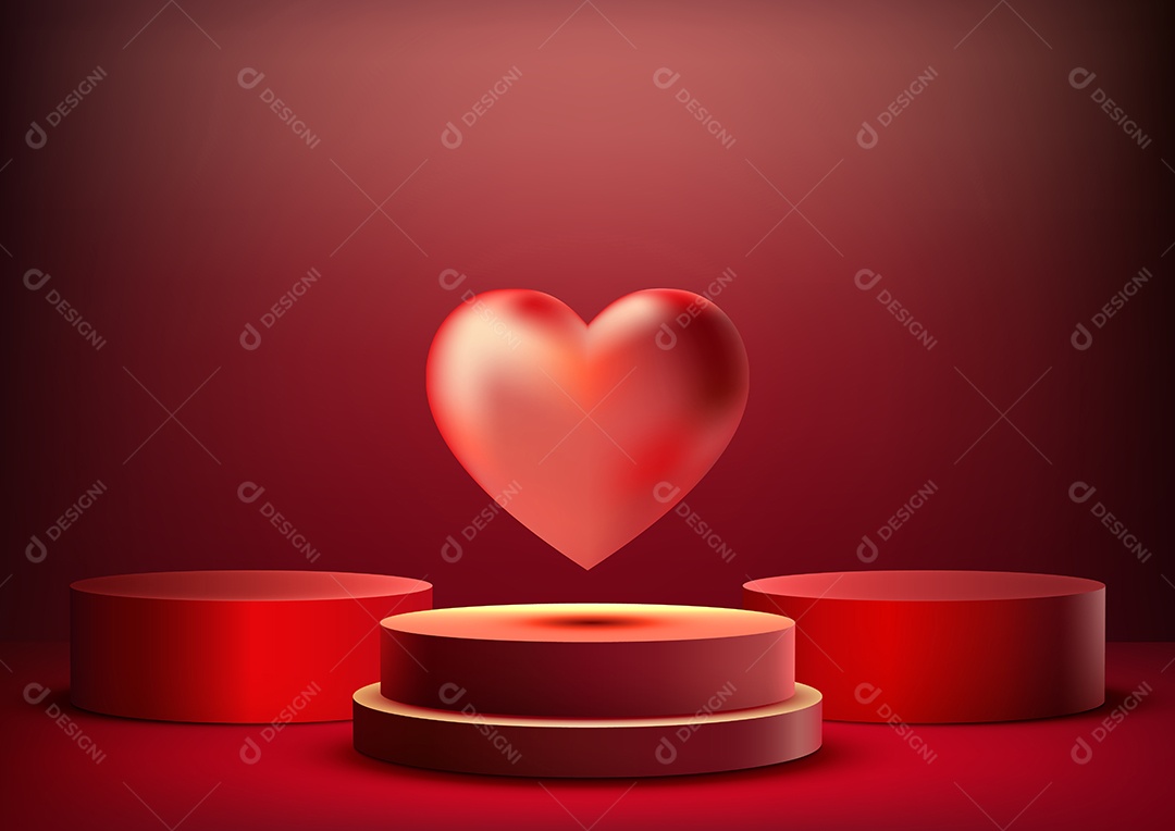 Modelo de Pódio do Dia dos Namorados Vetor EPS Editável