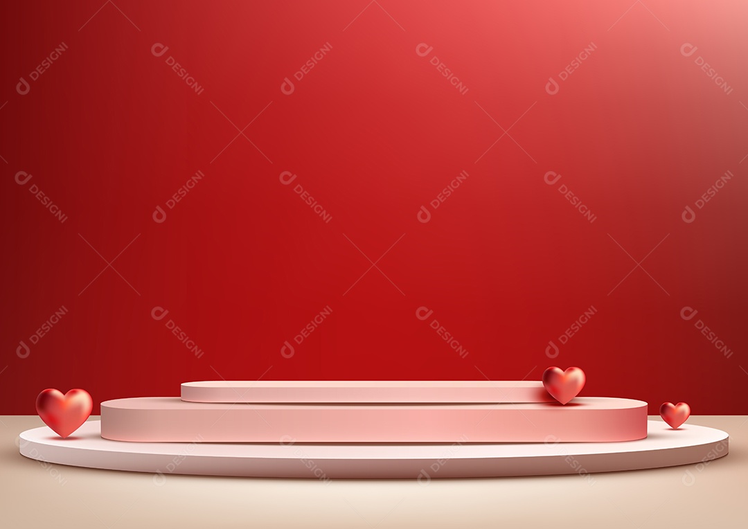 Modelo de Pódio do Dia dos Namorados Vetor EPS Editável