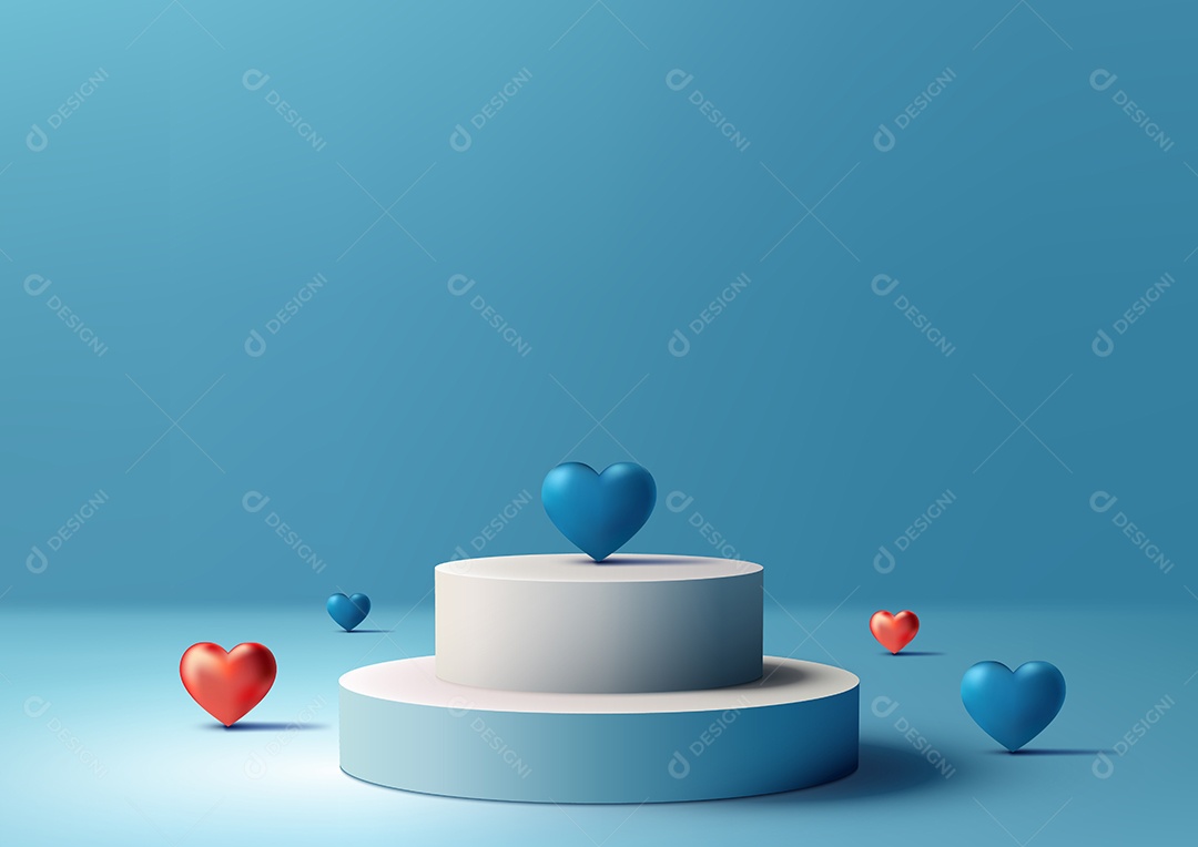 Modelo de Pódio do Dia dos Namorados Vetor EPS Editável