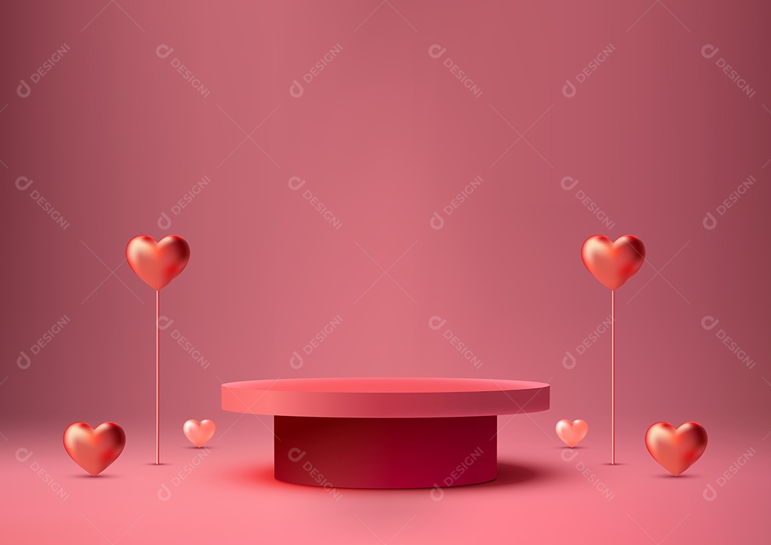 Modelo de Pódio do Dia dos Namorados Vetor EPS Editável