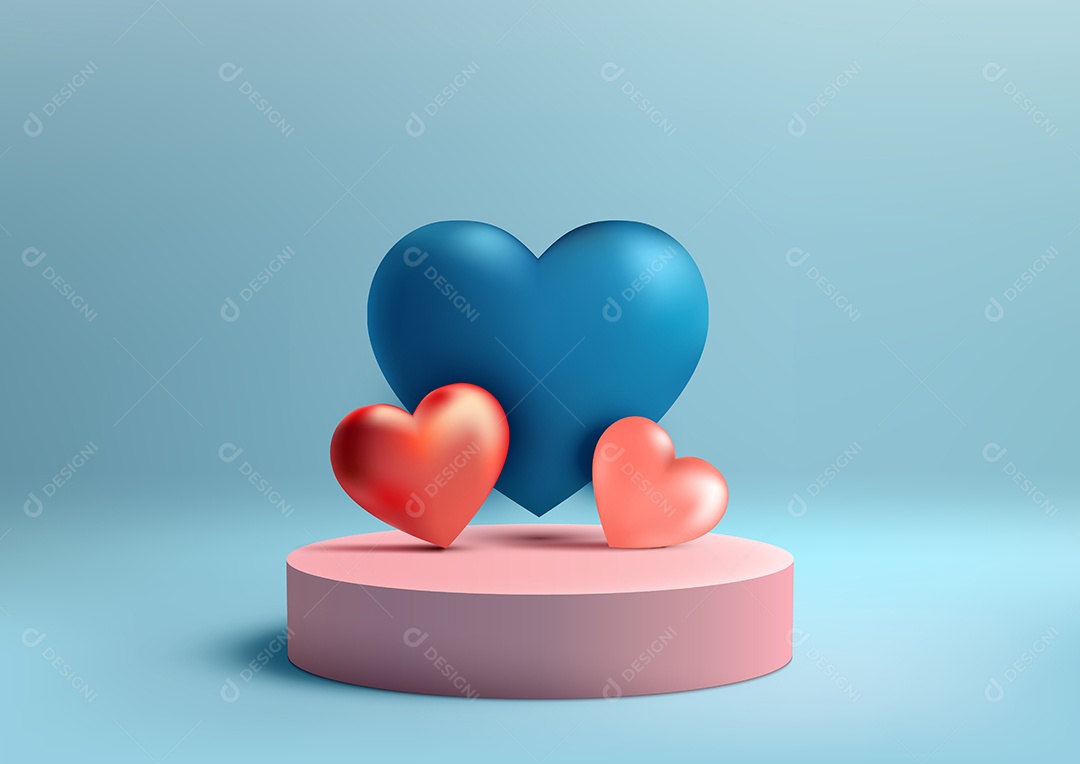 Modelo de Pódio do Dia dos Namorados Vetor EPS Editável