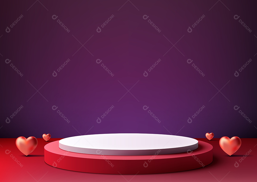 Modelo de Pódio do Dia dos Namorados Vetor EPS Editável