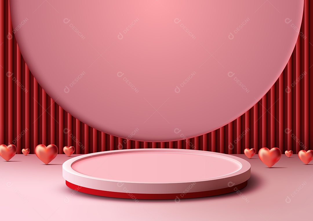 Modelo de Pódio do Dia dos Namorados Vetor EPS Editável