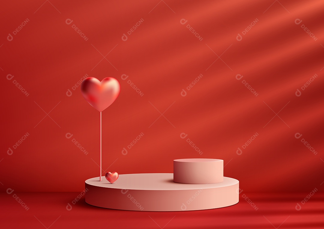 Modelo de Pódio do Dia dos Namorados Vetor EPS Editável