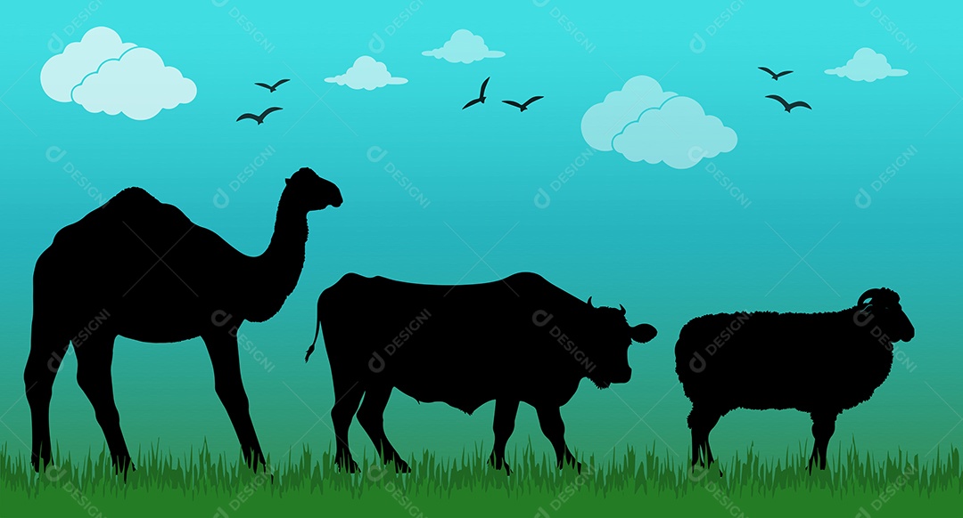 Silhueta de Animais Ilustração Vetor EPS