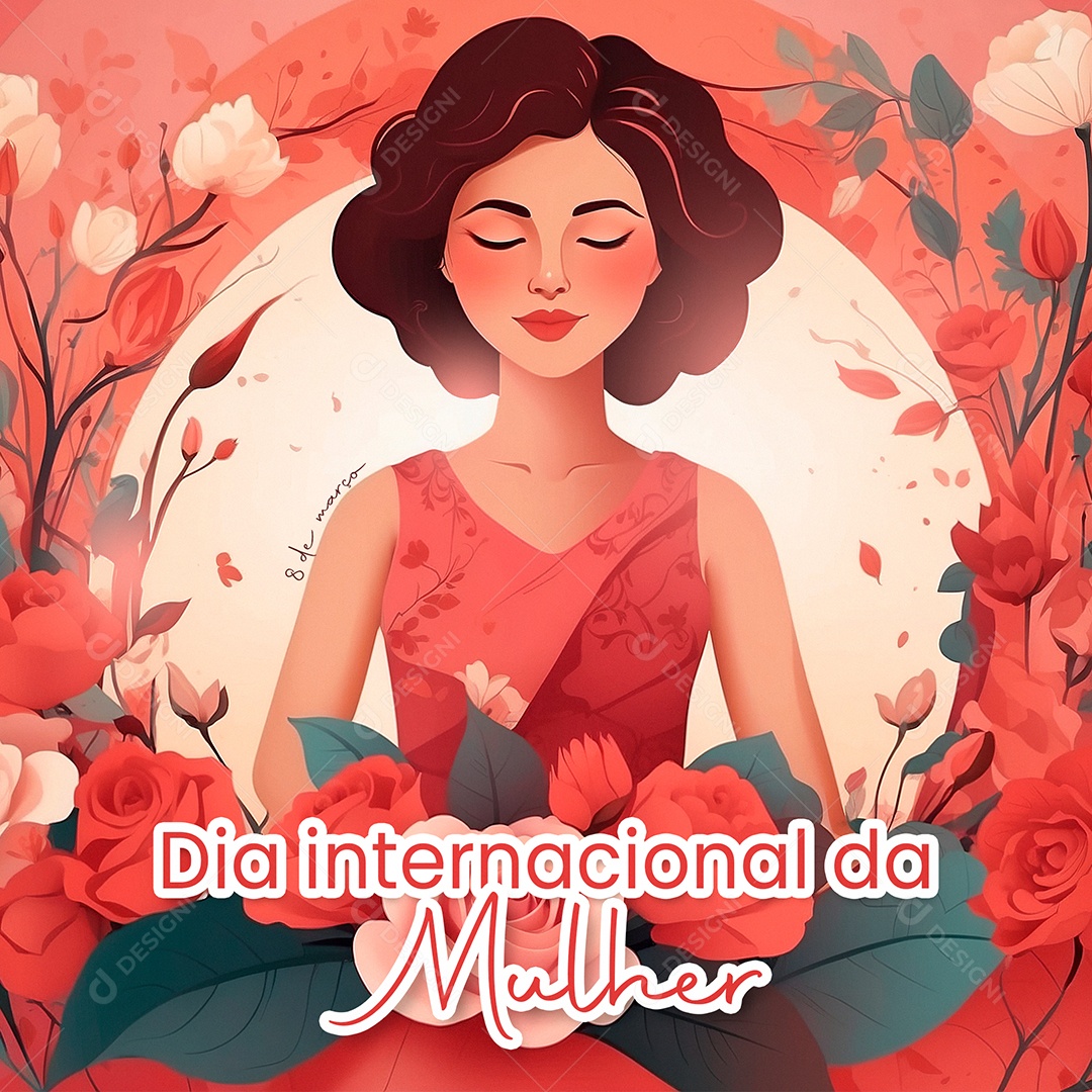 Dia Internacional das Mulheres 8 de Março Social Media PSD Editável
