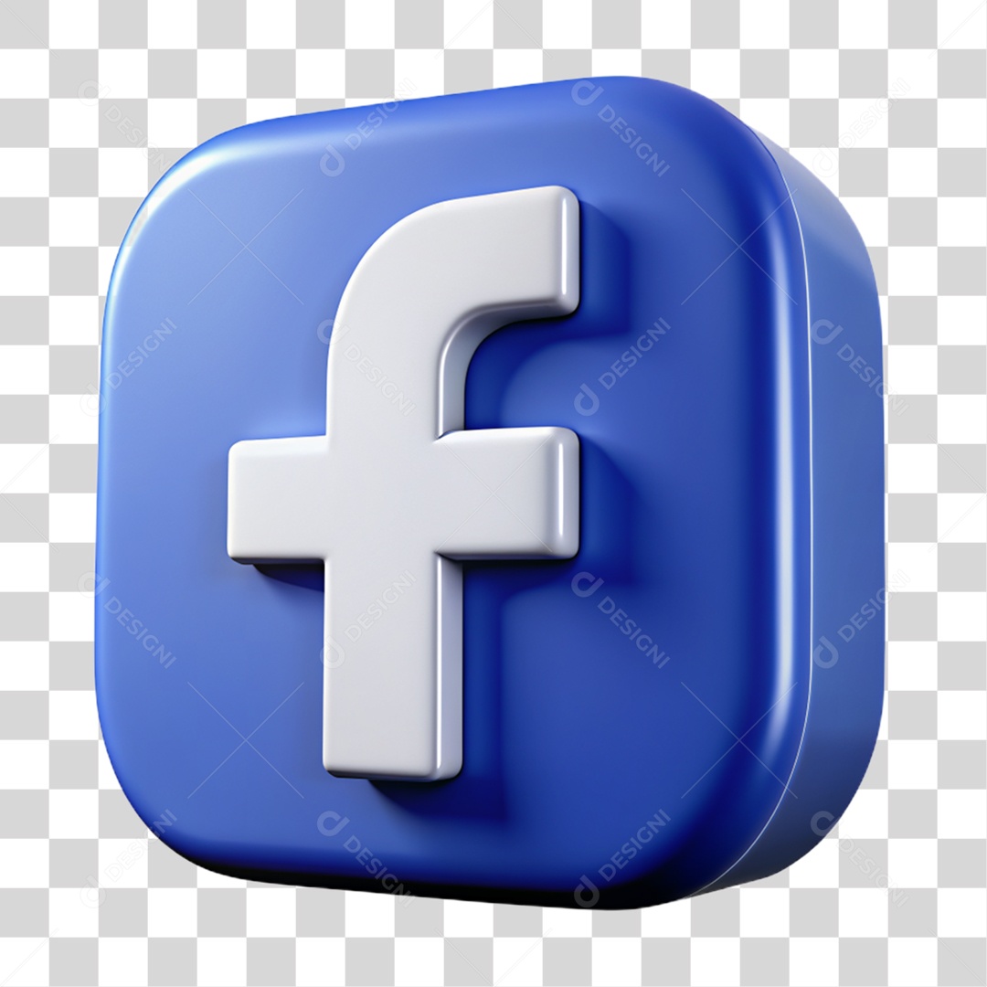 Ícone 3D Facebook PNG Transparente