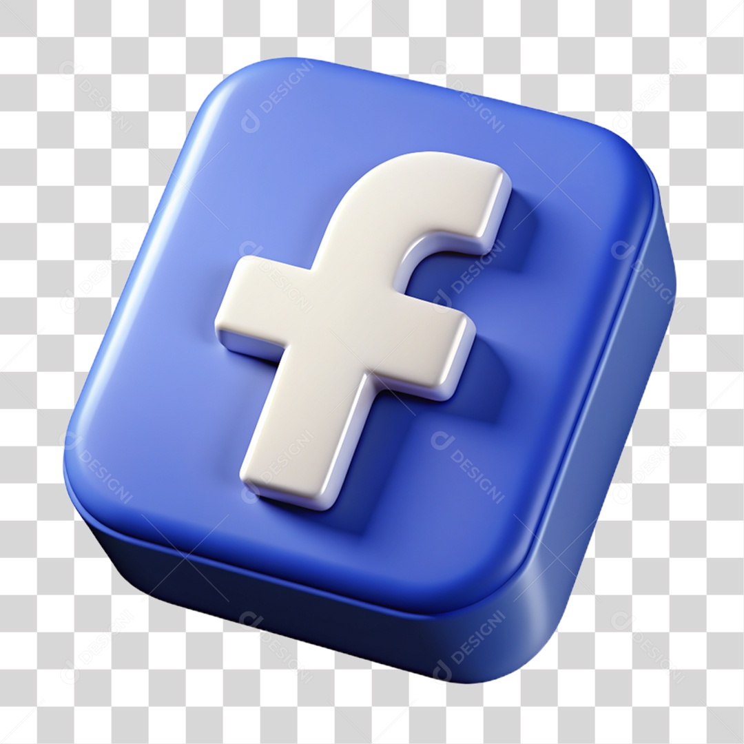 Ícone 3D Facebook PNG Transparente