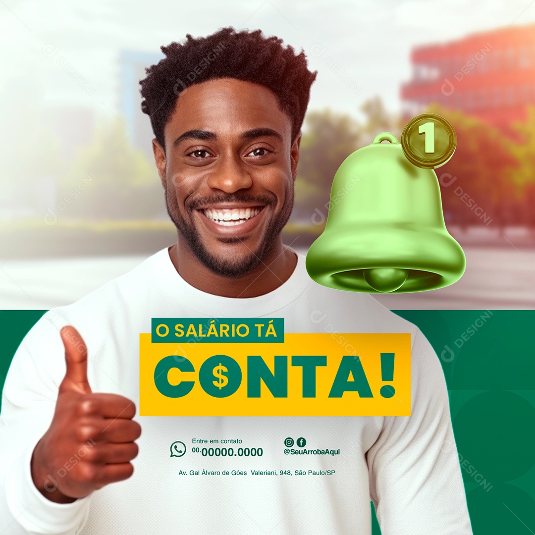 Social Media Prefeitura Pagamentos O Salário Tá Conta PSD Editável