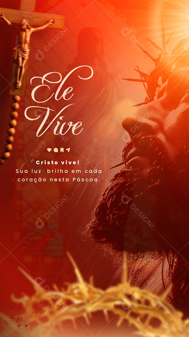 Story Semana Santa Ele Vive Social Media PSD Editável