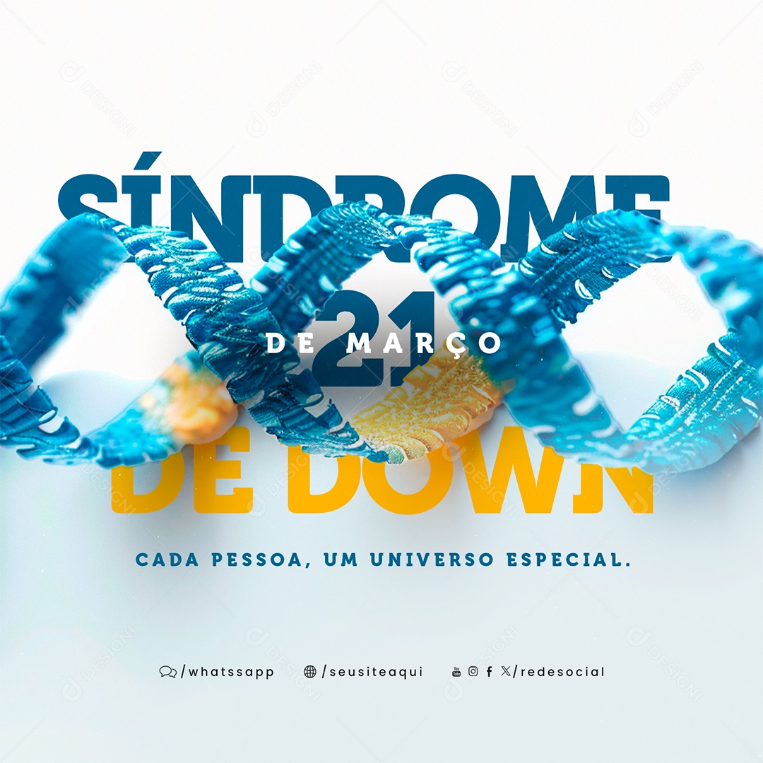 Dia Internacional da Síndrome de Down 21 De Março Social Media PSD Editável