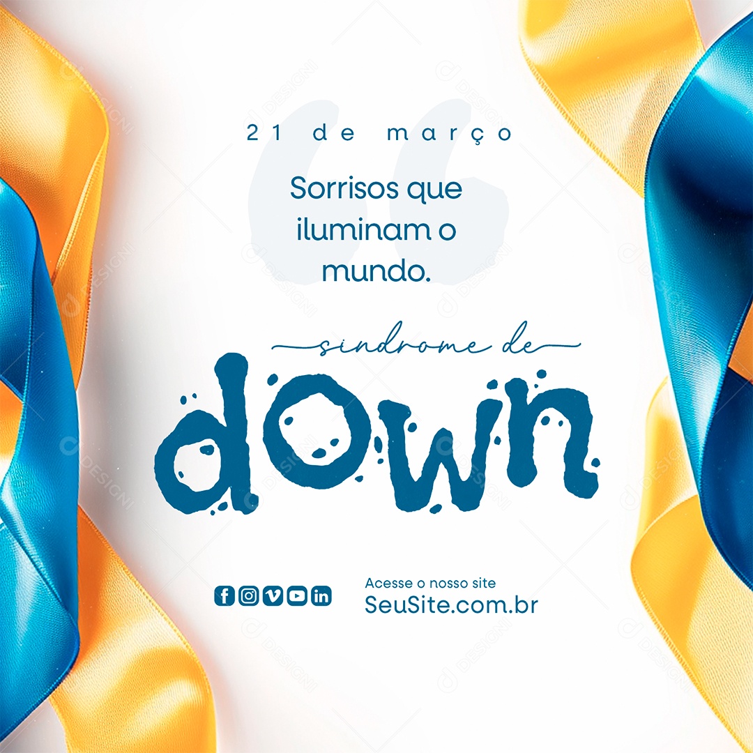 Dia Internacional da Síndrome de Down Sorrisos que Iluminam Social Media PSD Editável