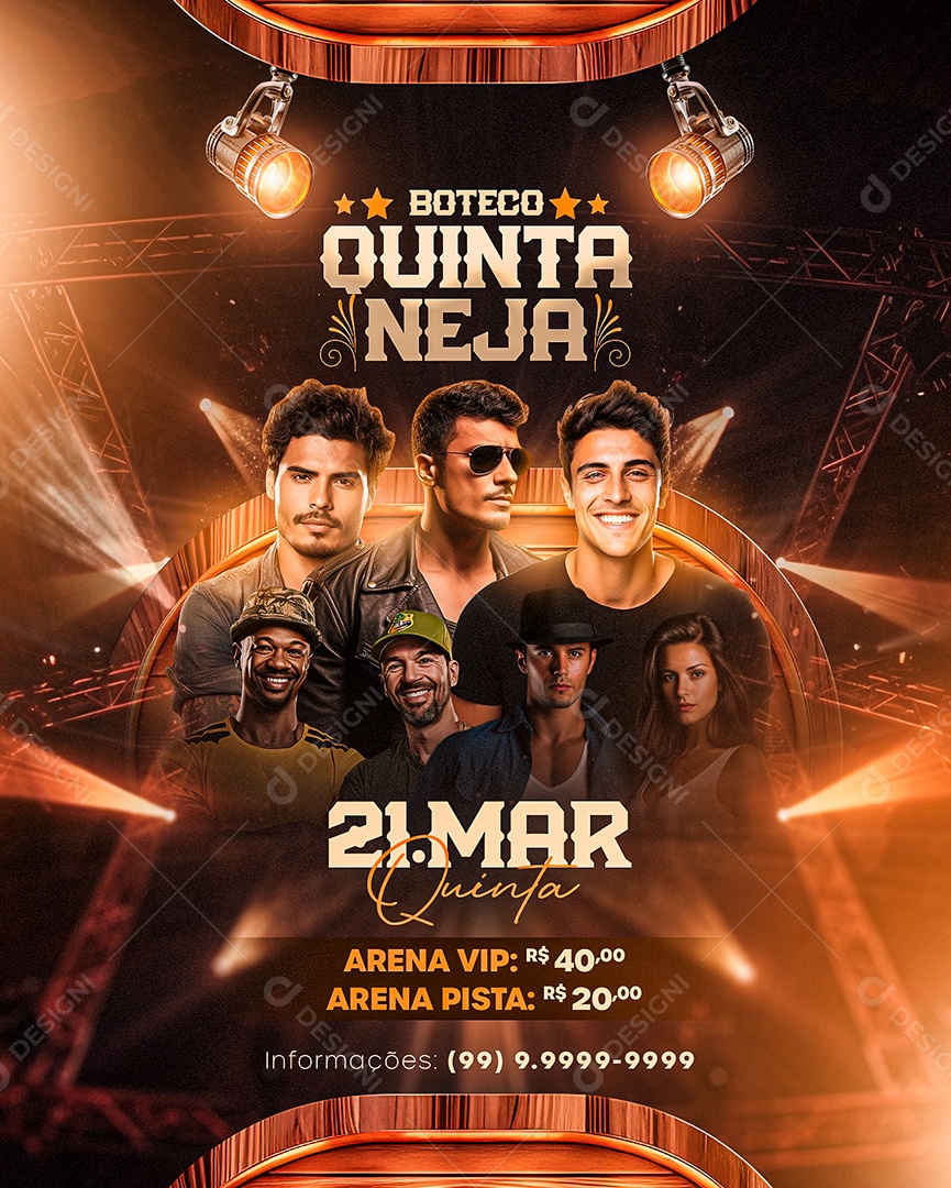 Flyer Boteco Quinta Neja Arena Vip Social Media PSD Editável