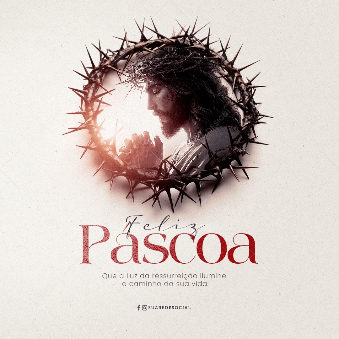 Feliz Páscoa 31 de Março Social Media PSD Editável
