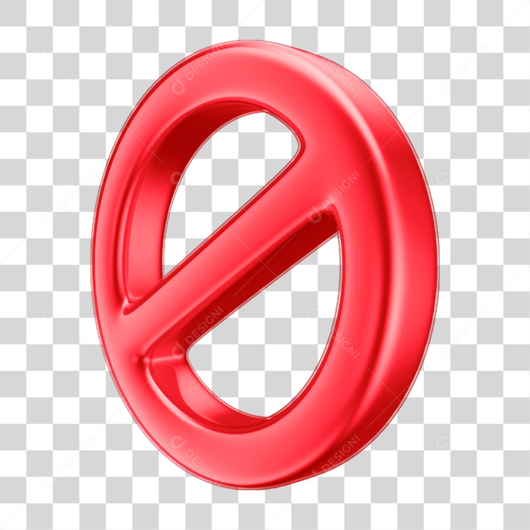 Ícone Símbolo Proibido Em 3D PNG Transparente