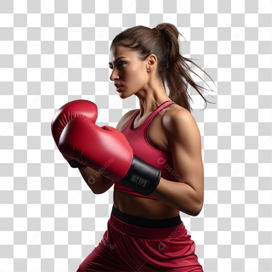 Lutadora de Boxe Lutas PNG Transparente