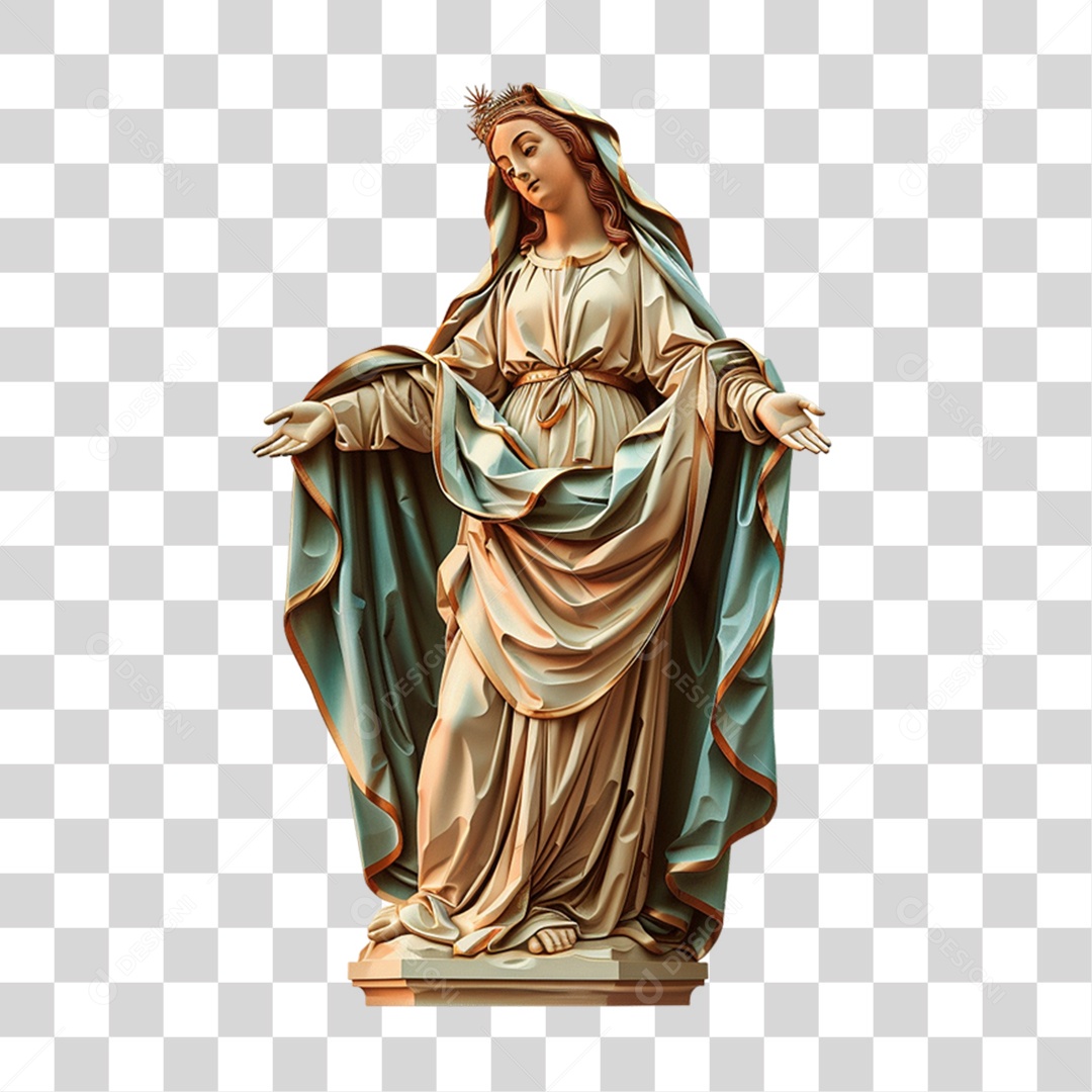 Imagem Desenho Estátua Semelhante a Nossa Senhora das Graças PNG Transparente