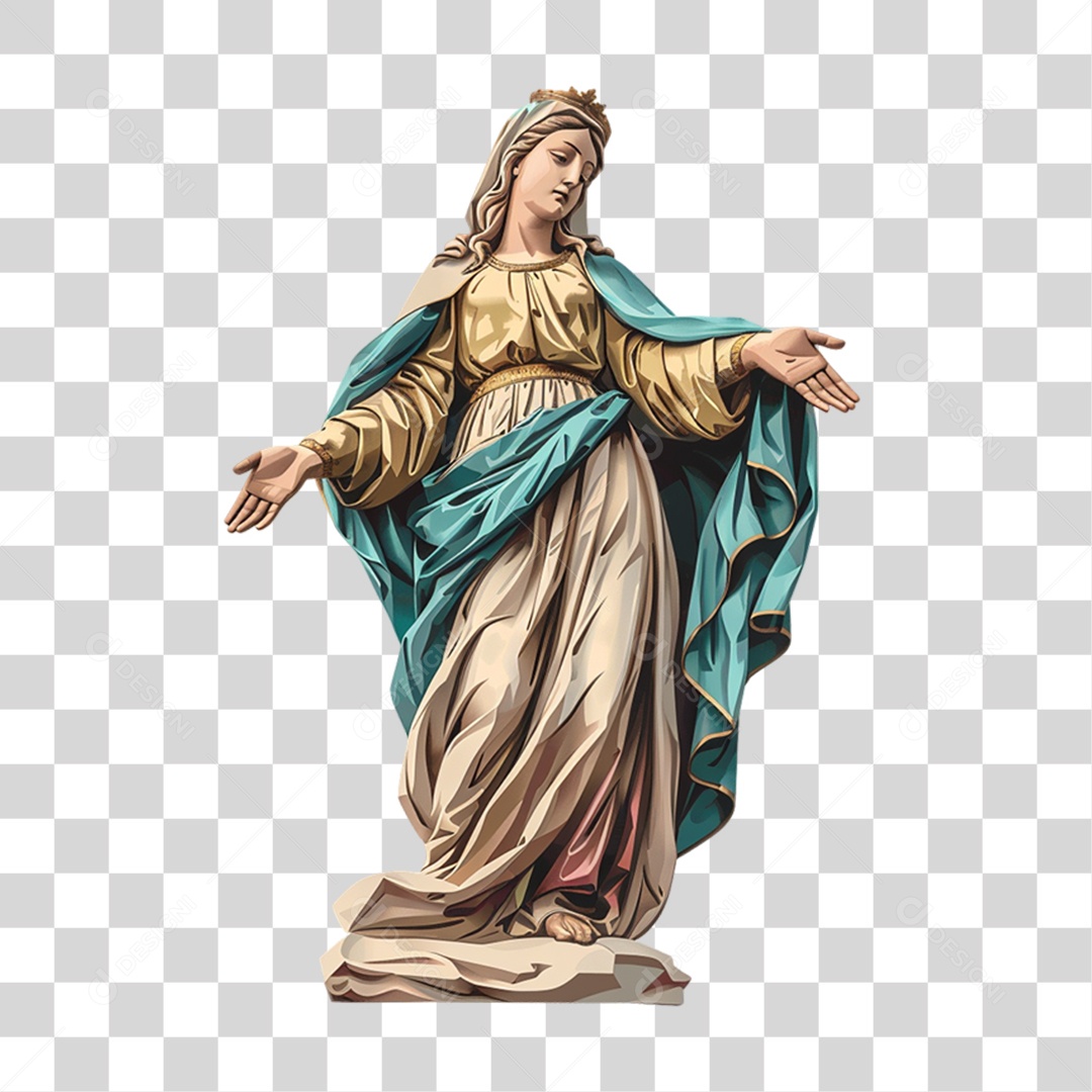 Imagem Desenho Estátua Semelhante a Nossa Senhora das Graças PNG Transparente