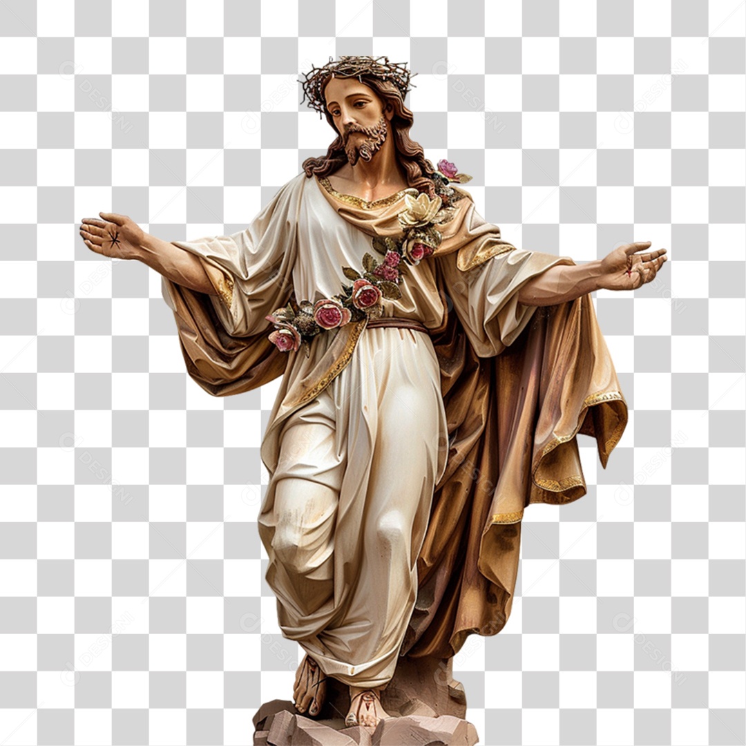 Imagem Desenho Estátua Semelhante a Jesus Cristo PNG Transparente