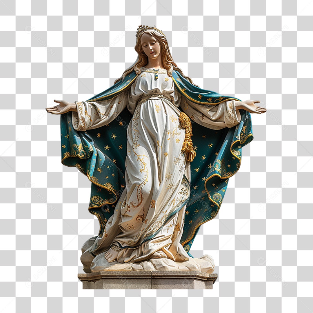 Imagem Desenho Estátua Semelhante a Nossa Senhora das Graças PNG Transparente