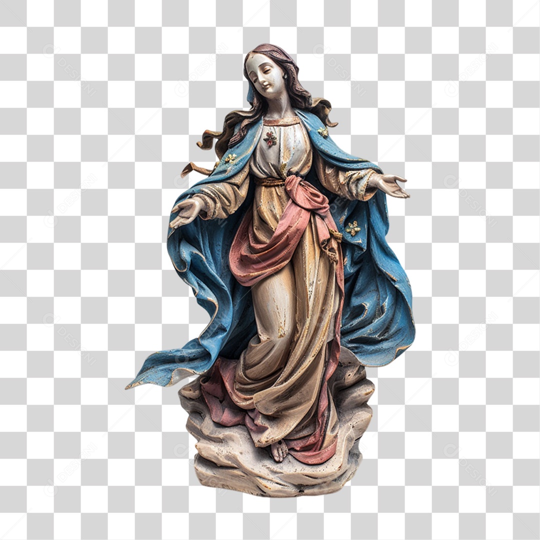 Imagem Desenho Estátua Semelhante a Nossa Senhora das Graças PNG Transparente