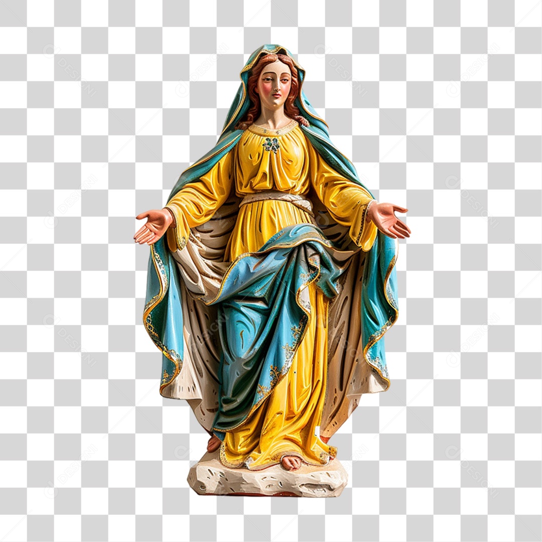 Imagem Desenho Estátua Semelhante a Nossa Senhora das Graças PNG Transparente